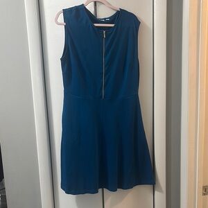 Size XL New York & Company Teal Zip-Front Mini Dress